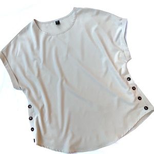 Shein Cream Cap Sleeve Blouse